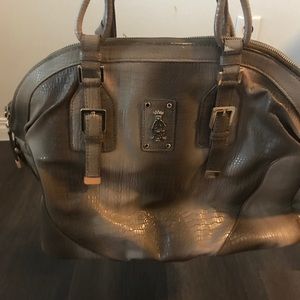 Grey snake-skin look Christian Audigier handbag